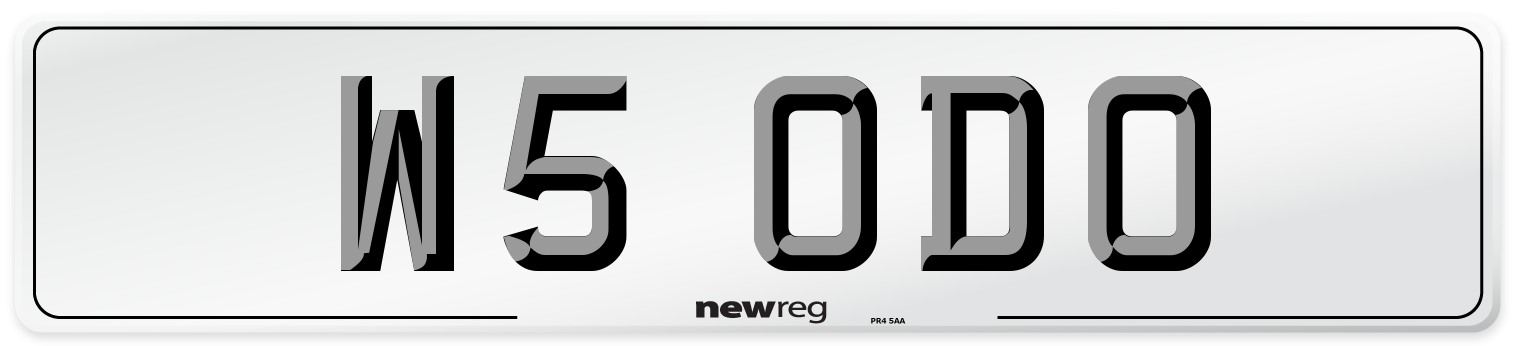 W5 ODO Number Plate from New Reg